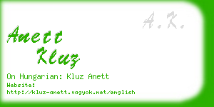 anett kluz business card